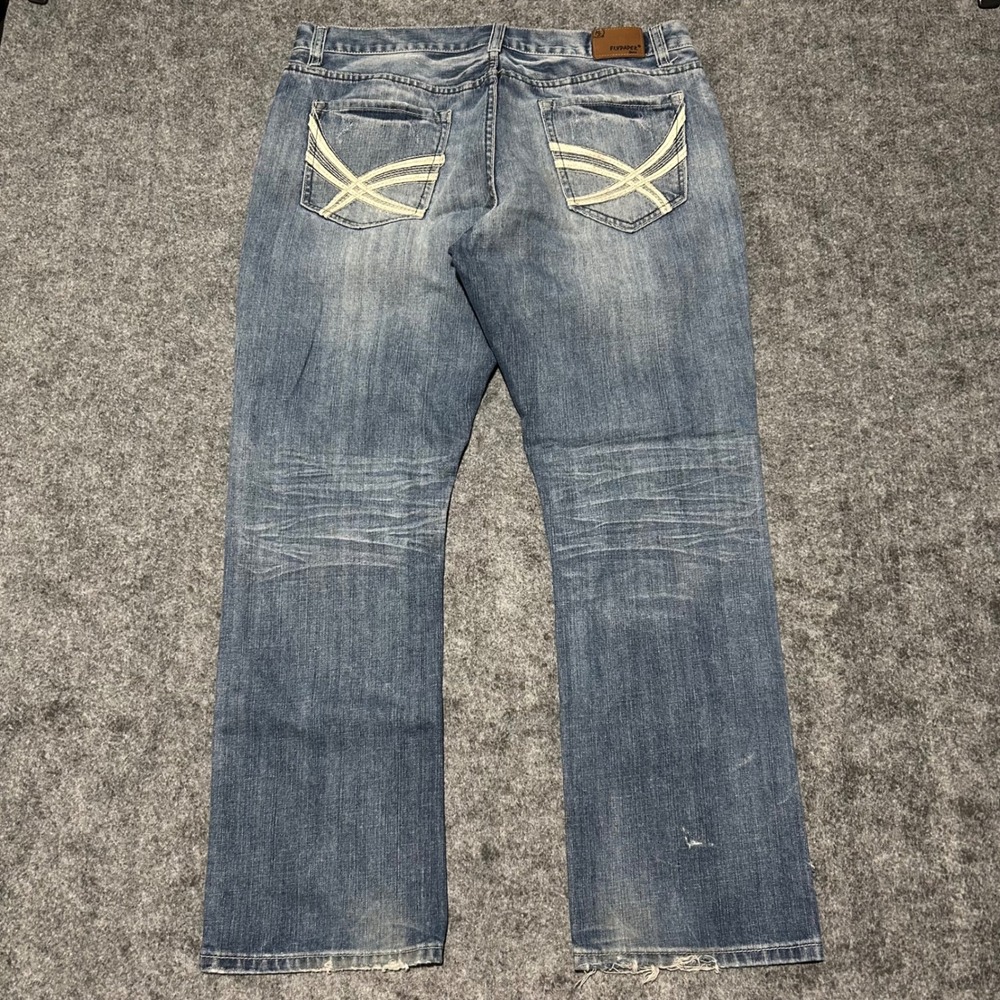 Flypaper Mens Straight Leg Blue Denim Jeans W38 L32 CHECK MEASUREMENTS